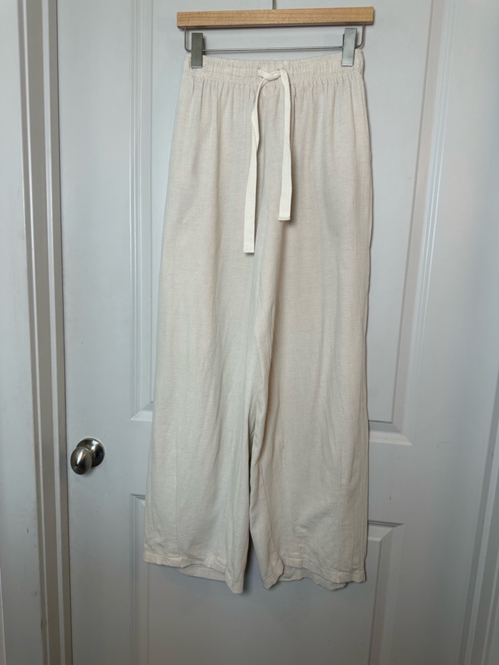 Fisherman’s Daughter Cotton/Linen Drawstring Waist Wide Leg Lightweight Pants, S
